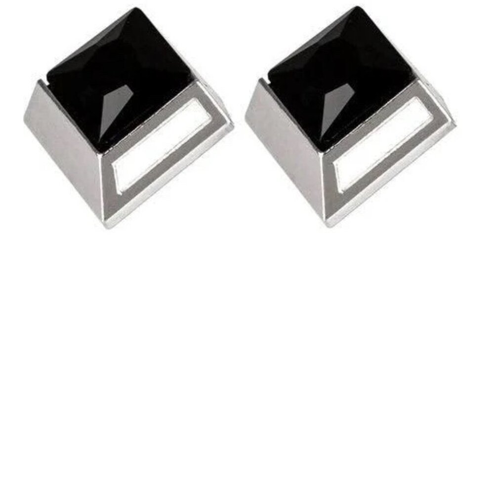 Paparazzi Stellar Square Black Rhinestone Post Earrings